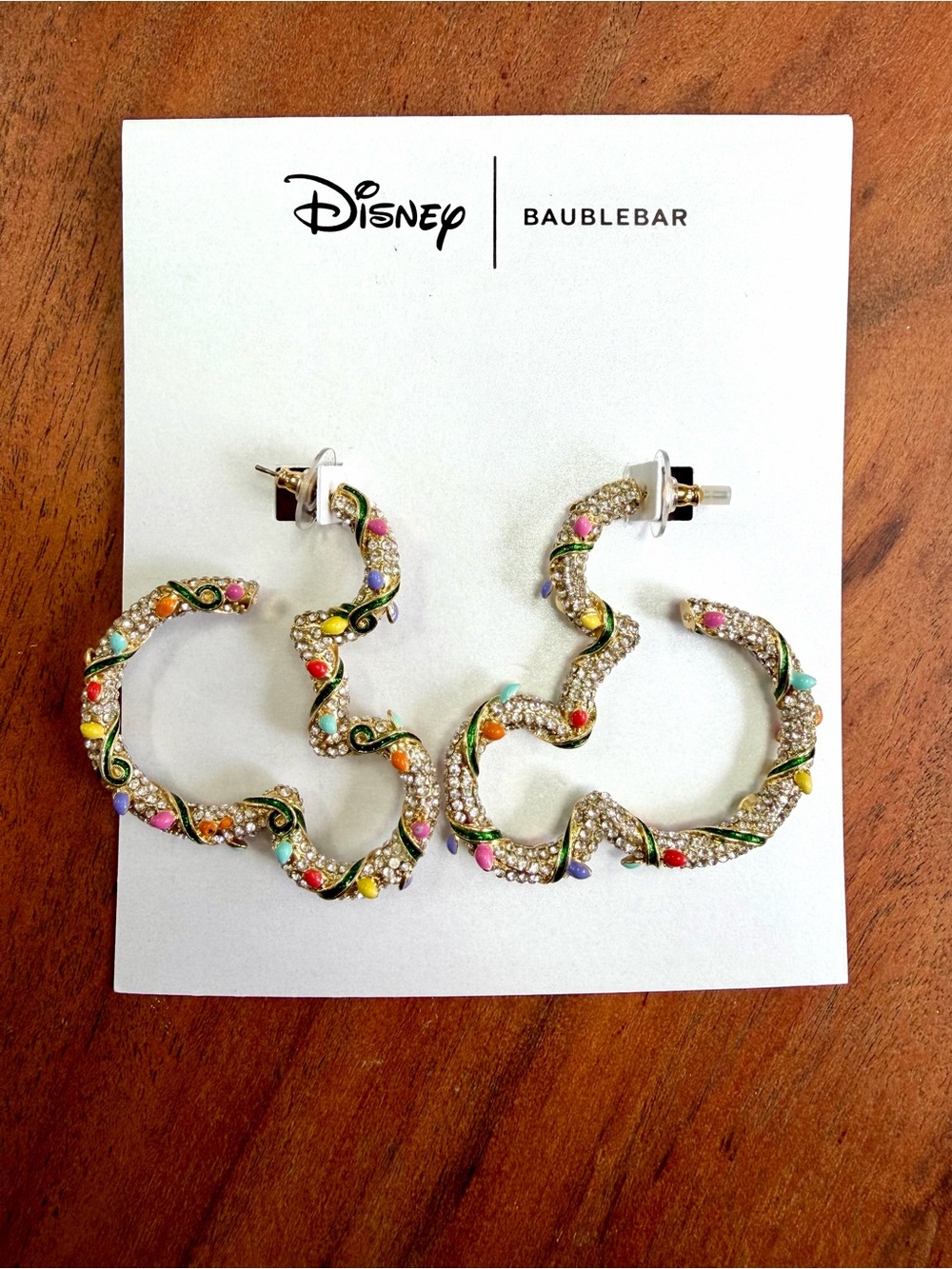 Disney Mickey Mouse Christmas Light Hoop BaubleBar Earrings
